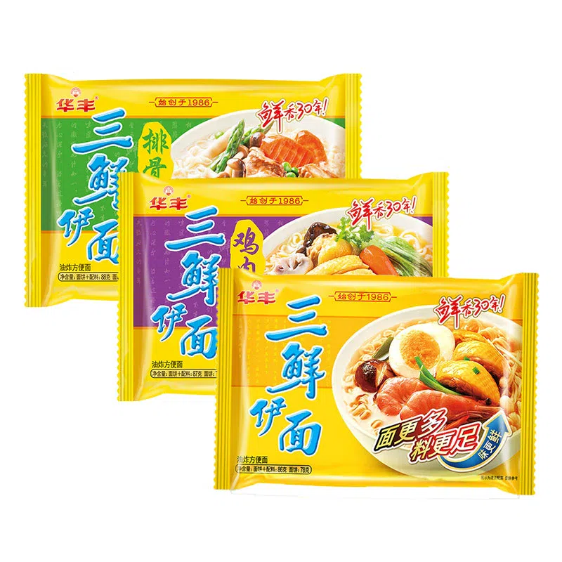 Huafeng Three-Delicacy E-Fu Noodles MixedFlavor86g 86 g*3 pack