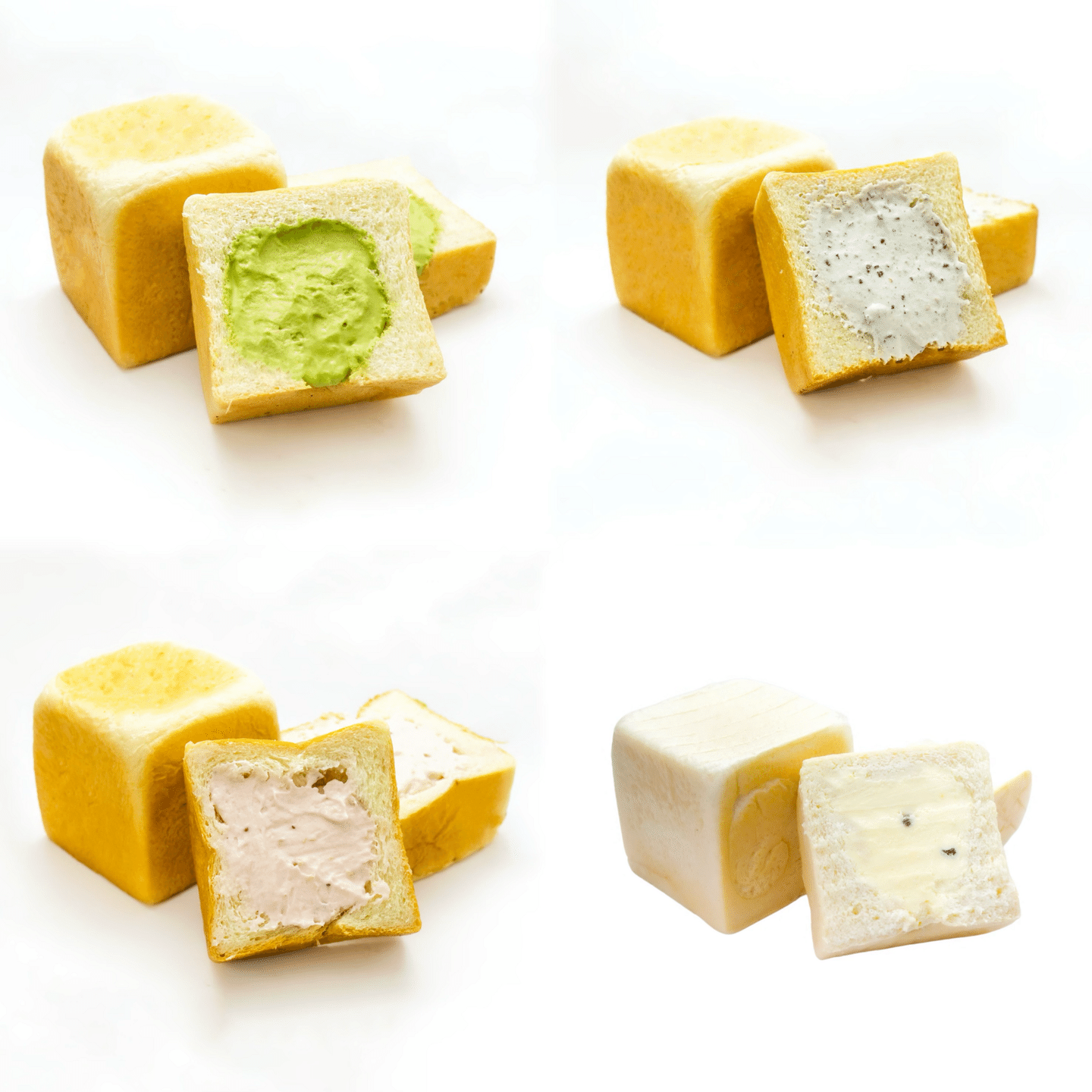 Ice Cream Cubie Combination 4 pc (Matcha/Strawberry/Black Sesame/Passion Fruit) 1 each