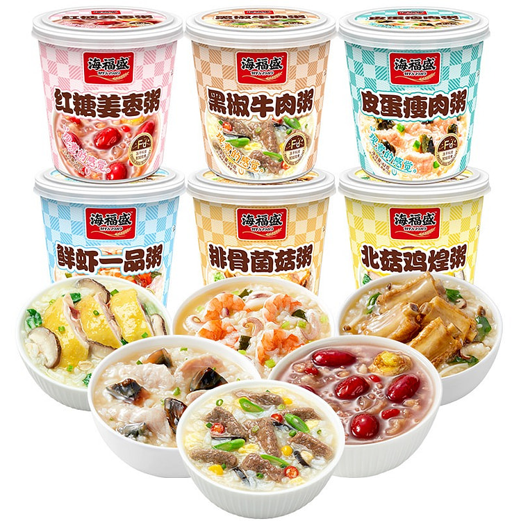 6盒 海福盛早餐速食粥混合味
