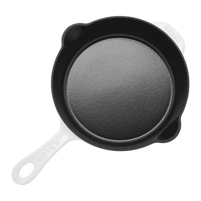 STAUB 鑄鐵鍋 8.5 英寸深煎鍋 / 白色 1 份