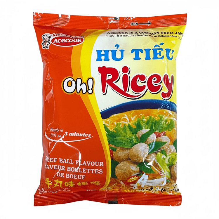 Oh! Ricey Beef Ball Flavor Instant Rice Noodles 1 pack (min 2)