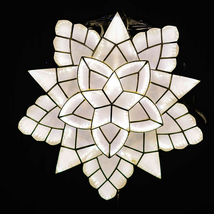 Merry Starlight Capiz Parol White 20 inch 1 count