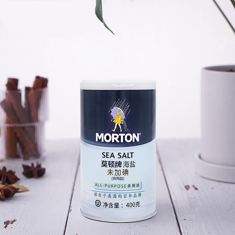 中盐莫顿 未加碘海盐400g*1瓶