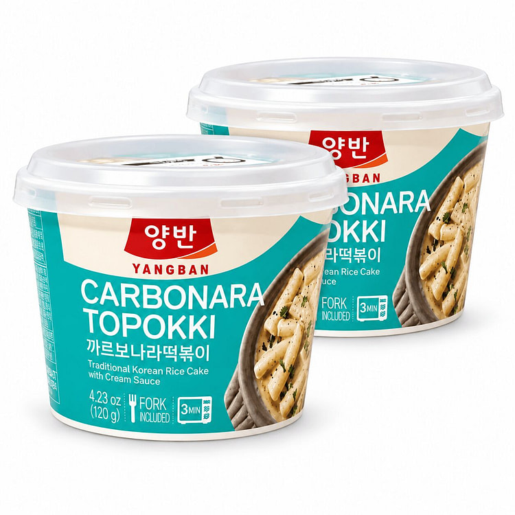 Yangban Carbonara Topokki Cup 120g*2cups 1 pack