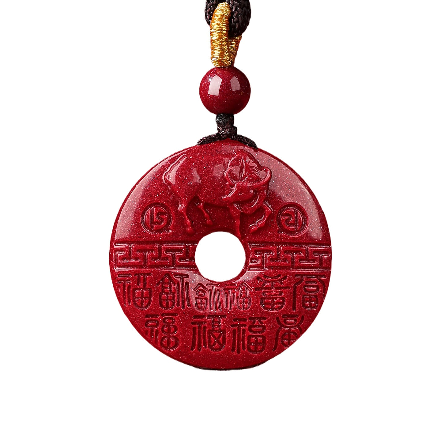 Purple Gold Sand Zodiac Pendant Zodiac Ox 29.5mm 1 box