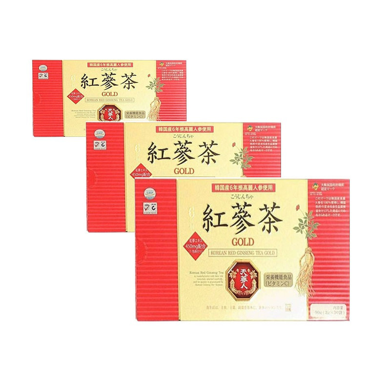 日本直邮 GOLD高丽红参茶 金装 3盒/ 1 盒