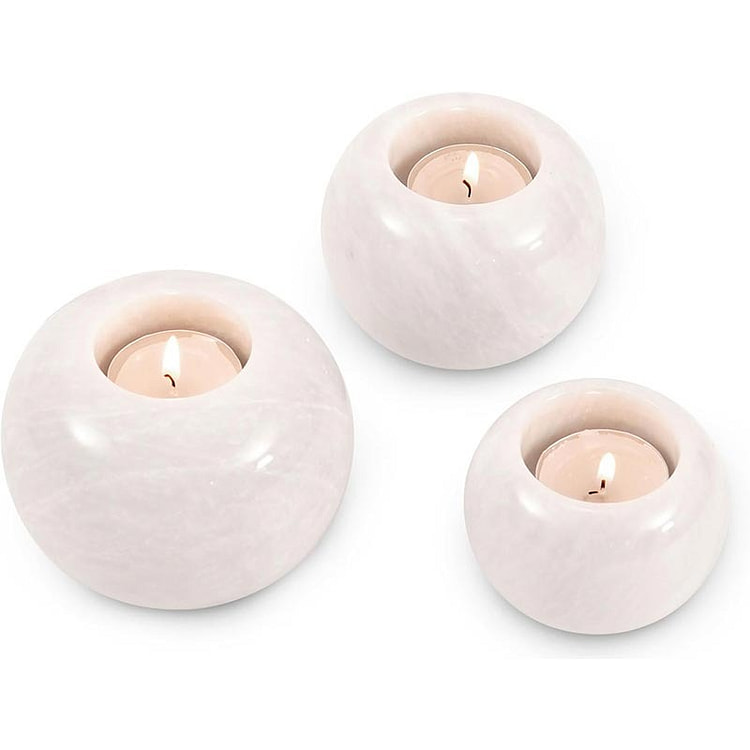 Radicaln Marble Tea Light Candle Set of 3, White