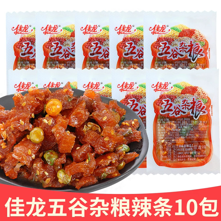 佳龙五谷杂粮辣条经典健康麻辣味小零食20g*10包