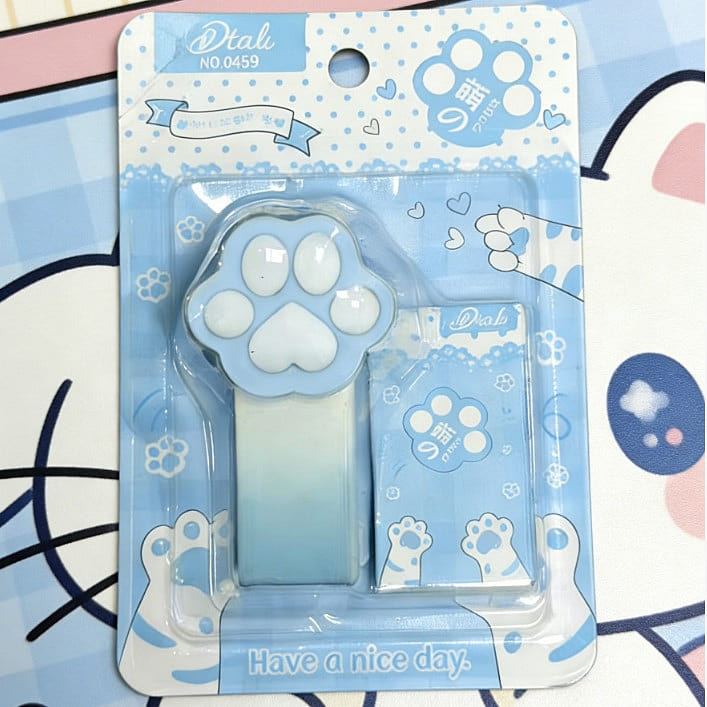 Mini Cat Paw Stapler Portable Labor-Saving Blue 1 each