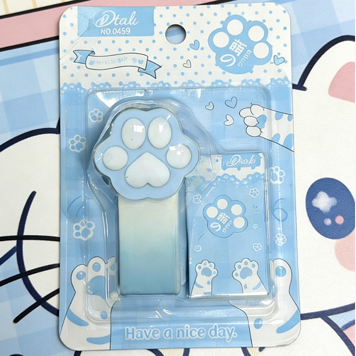 Mini Cat Paw Stapler Portable Labor-Saving Blue 1 each