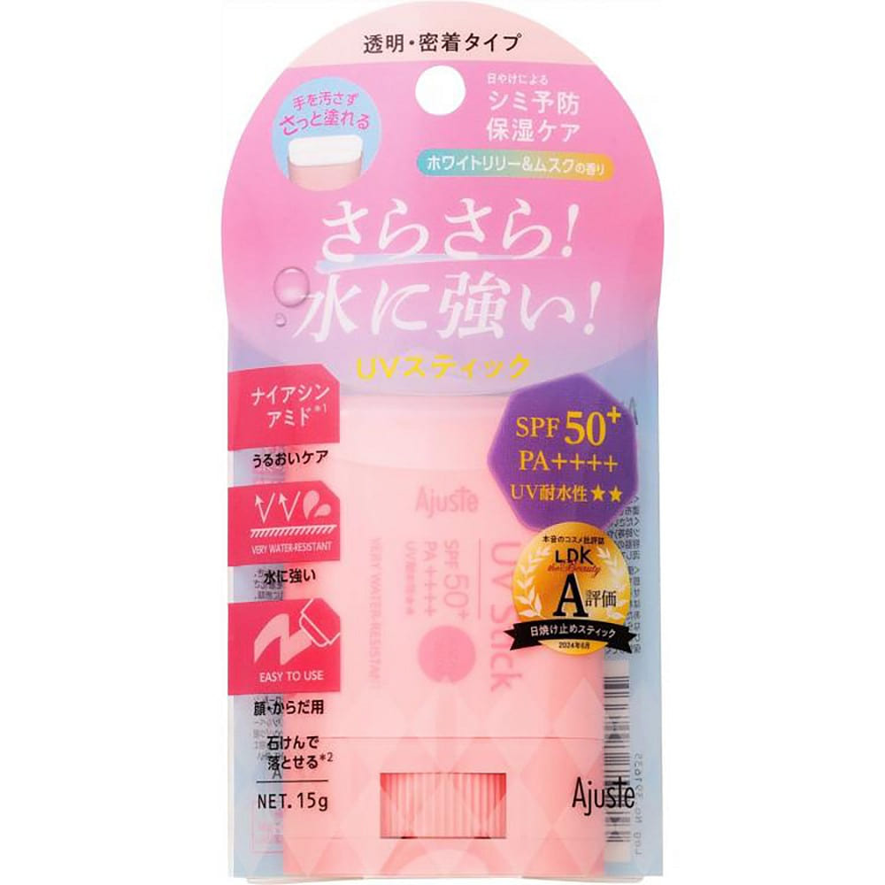 Ajuste Niacinamide Clear UV Stick WHT Lily&Musk15g 1 count
