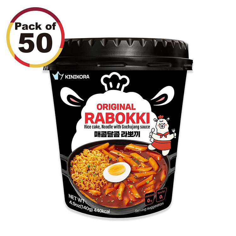 Korean Premium Original Rabokki Cup 50-Pack