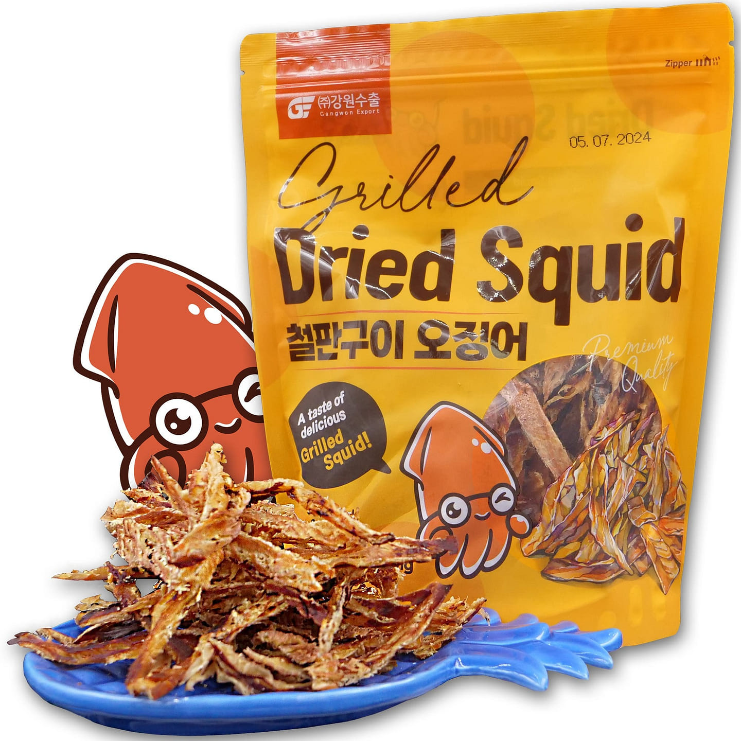 Savory Dried Squid Snack 9.17oz Bag, Sliced Grilled Squid Jerky for All Ages 9.17 온스