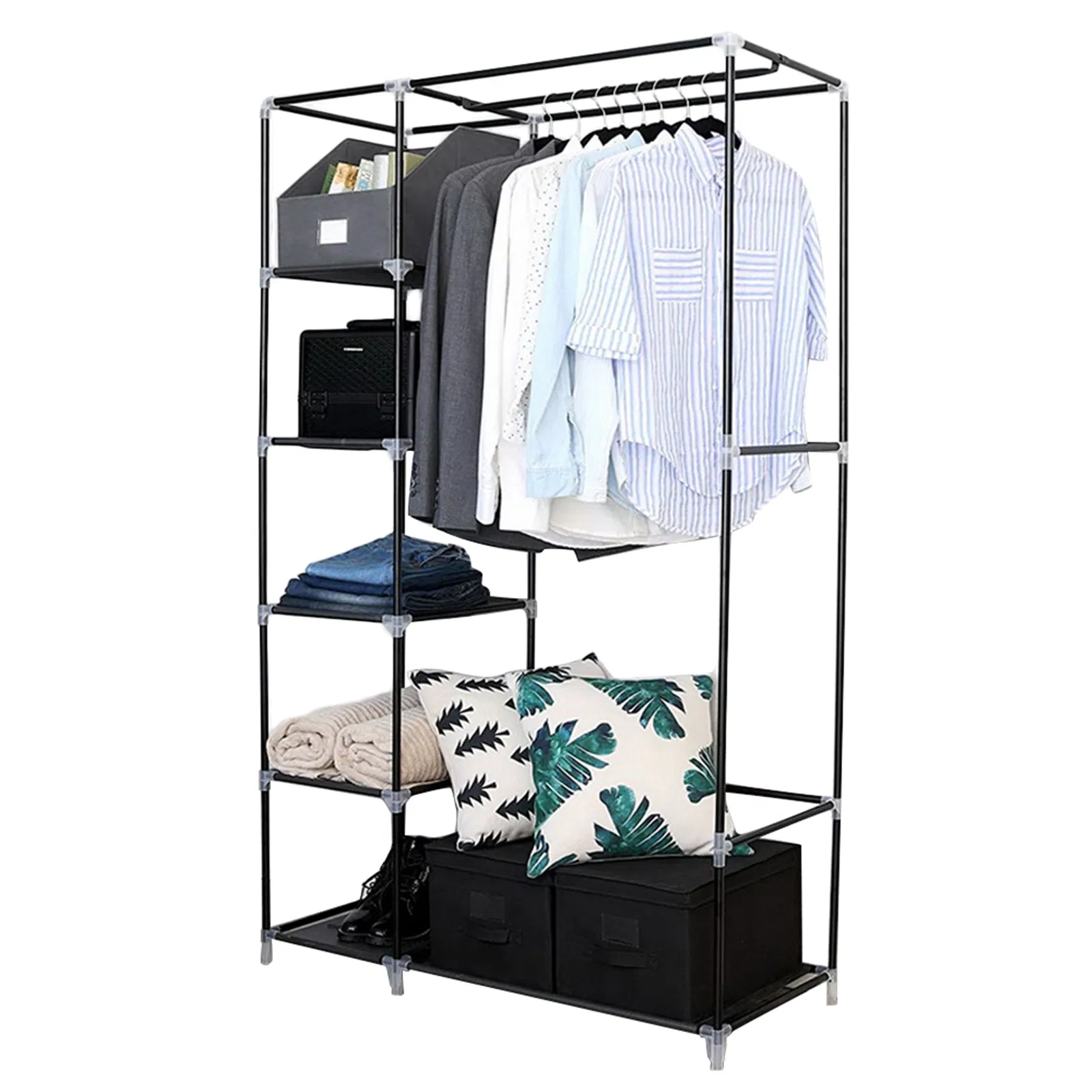 64" Portable Closet Storage Organizer Clothes Rack 1 phần