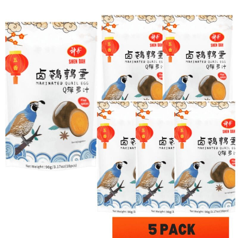 Shendan Braised Quail Egg Five-Spice 90g*5packs 90 g