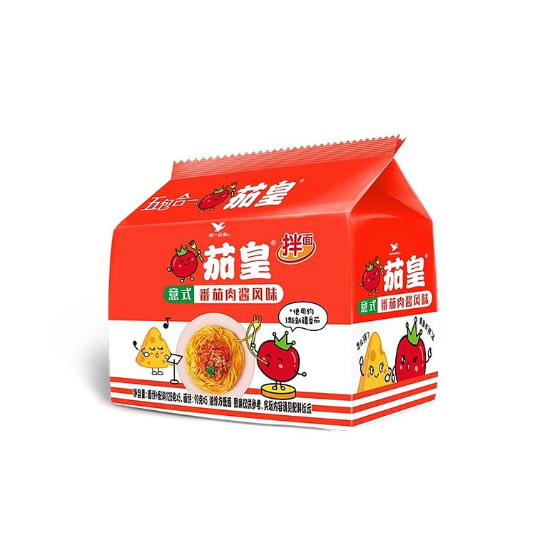 统一茄皇方便面泡面意式番茄肉酱风味拌面126g*5 630 克