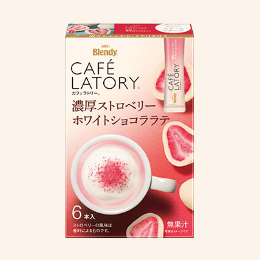 AGF Cafe Latory Strawberry White Chocolate Latte 1 box
