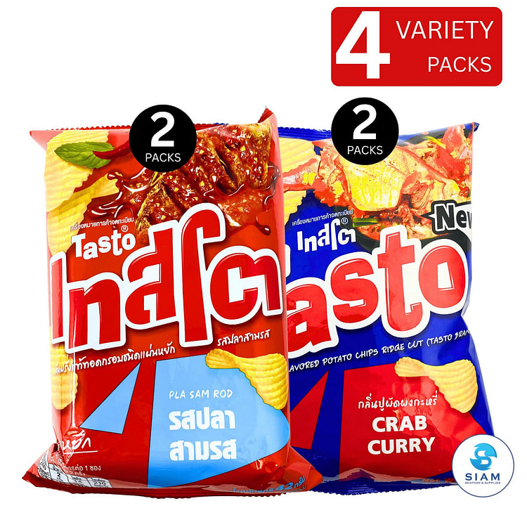 （4包混合口味）泰式纽扣薯片，1.48盎司 4 个