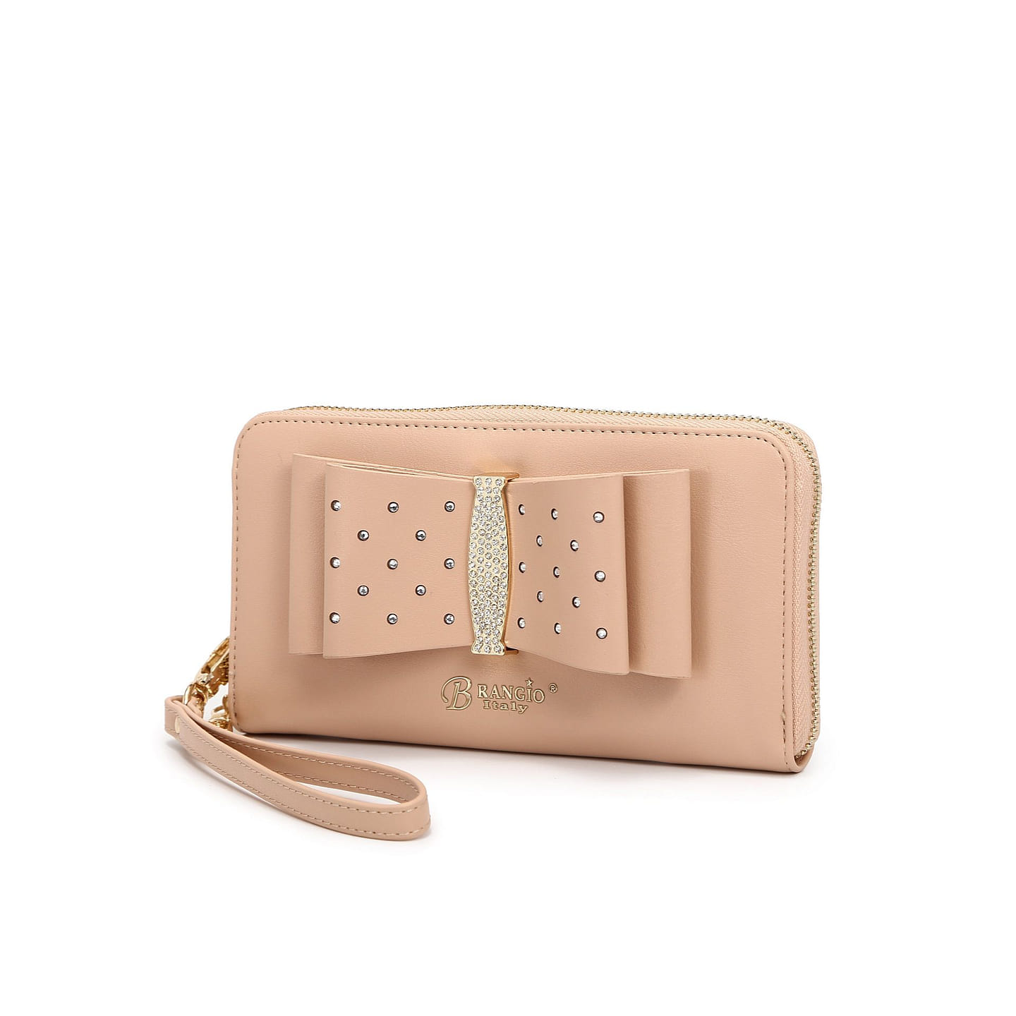 Ribbon Romance Multi-Pocket Rhinestone Pink Wallet [RKW4268-PK] 1 each
