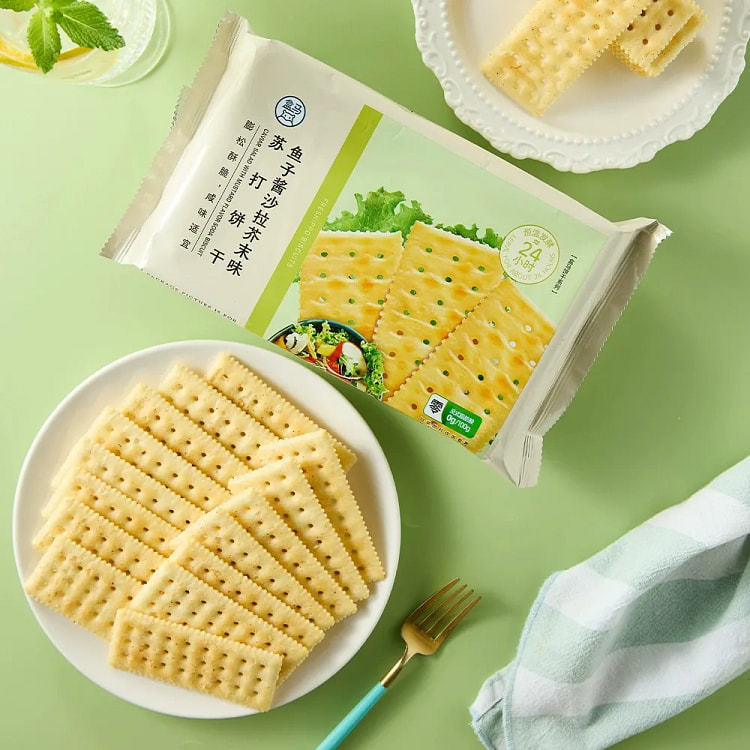 盒马 鱼子酱沙拉芥末味苏打饼干 228 克