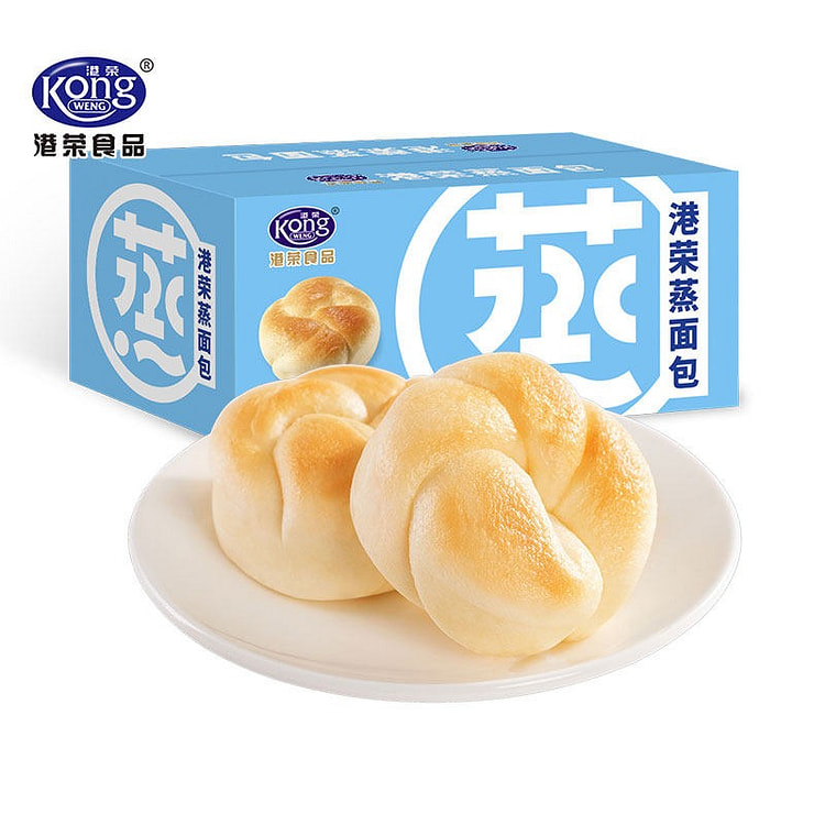 港荣 淡奶蒸面包手撕小蛋糕吐司营养早餐健康糕点零食 460 克