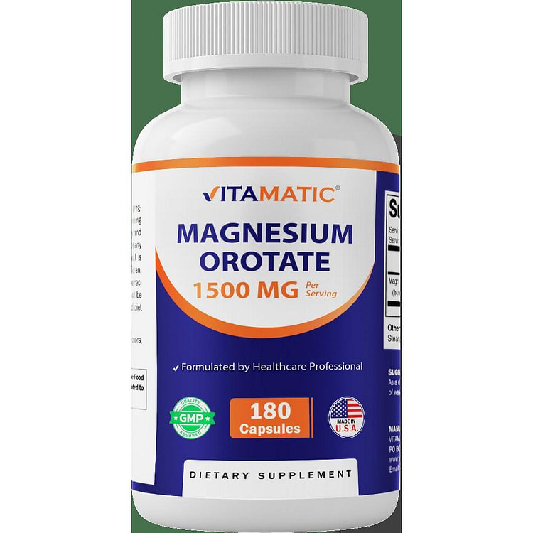 Vitamatic 乳清酸镁，1500毫克，180