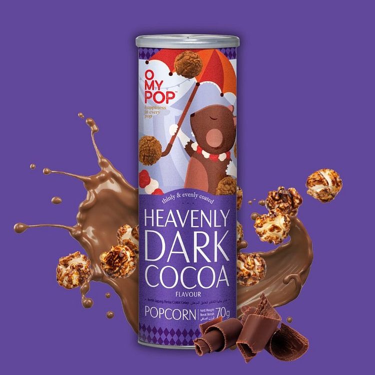 O My Pop Gourmet Popcorn - Dark Cocoa Flavor 70 g