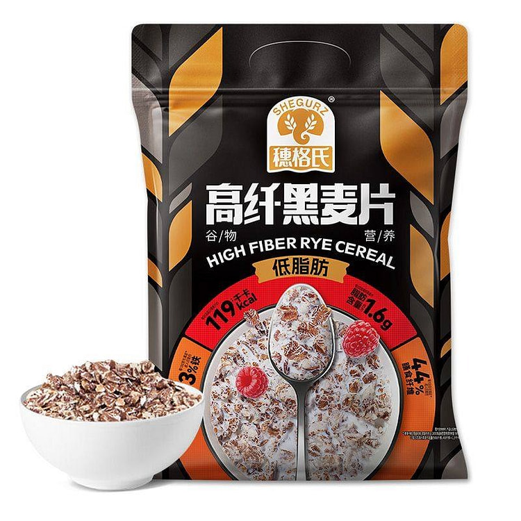 穗格氏低脂黑麦片高纤燕麦片即食原味早餐冲饮350g 1 包