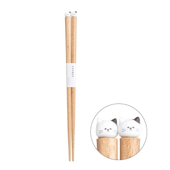 日本 Coneco 22cm可爱小猫筷子 - 白色 1 个