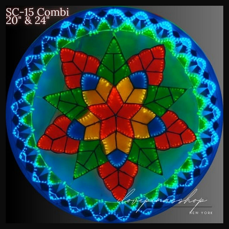 Classic Azul Combi Parol- Colored LED 24 INCH 1 each