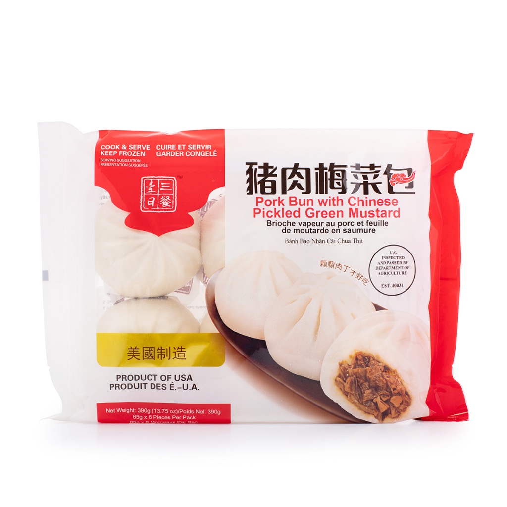 Get Three Meals a Day Pork Bun with Chinese Pickled Green Mustard