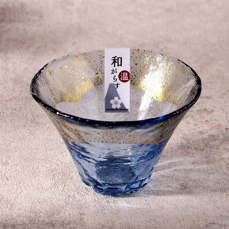 富士山樱花玻璃杯（蓝色）