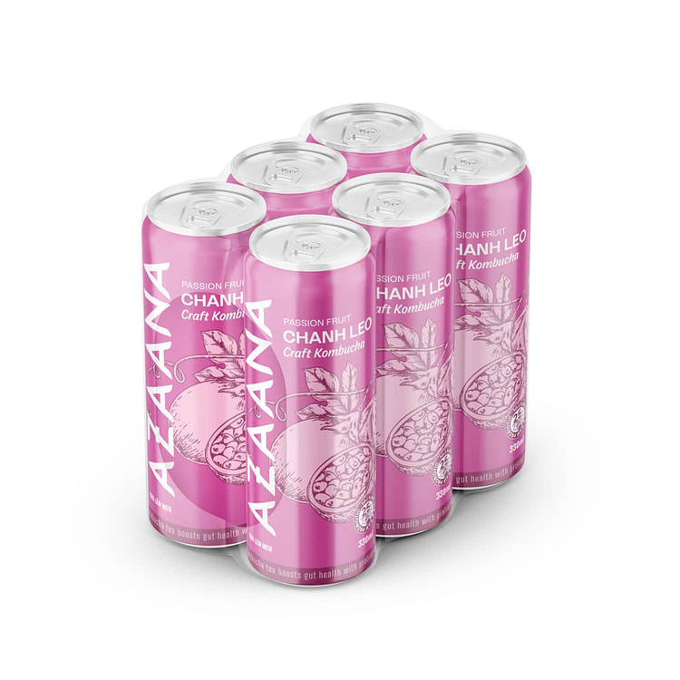 Azaana Kombucha Passion Fruit 330ml 6 Can