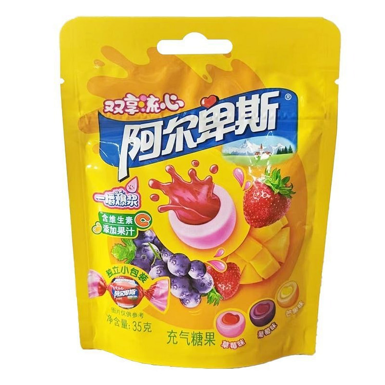 阿尔卑斯双享流心软糖35g*3袋夹心充气儿童糖果 105 克
