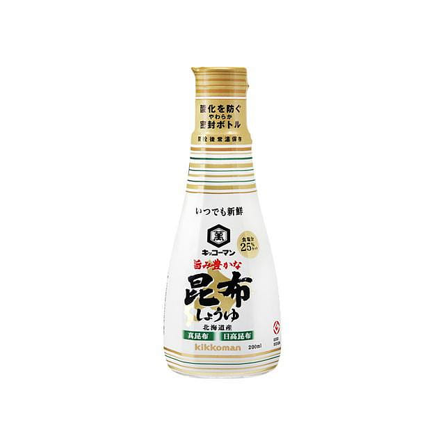 KIKKOMAN 25% Cut Back On Salt Hokkaido Kombu Soy Sauce 200 ml