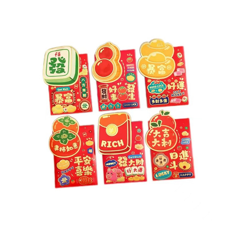 Phong Bao Lì Xì Tết Ất Tỵ - Dưa và Trái Cây Dáng Ngắn 2 gói