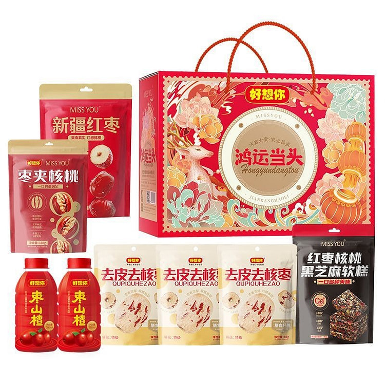 好想你 鸿运当头春节礼盒 去皮去核枣新疆特产 1496 克