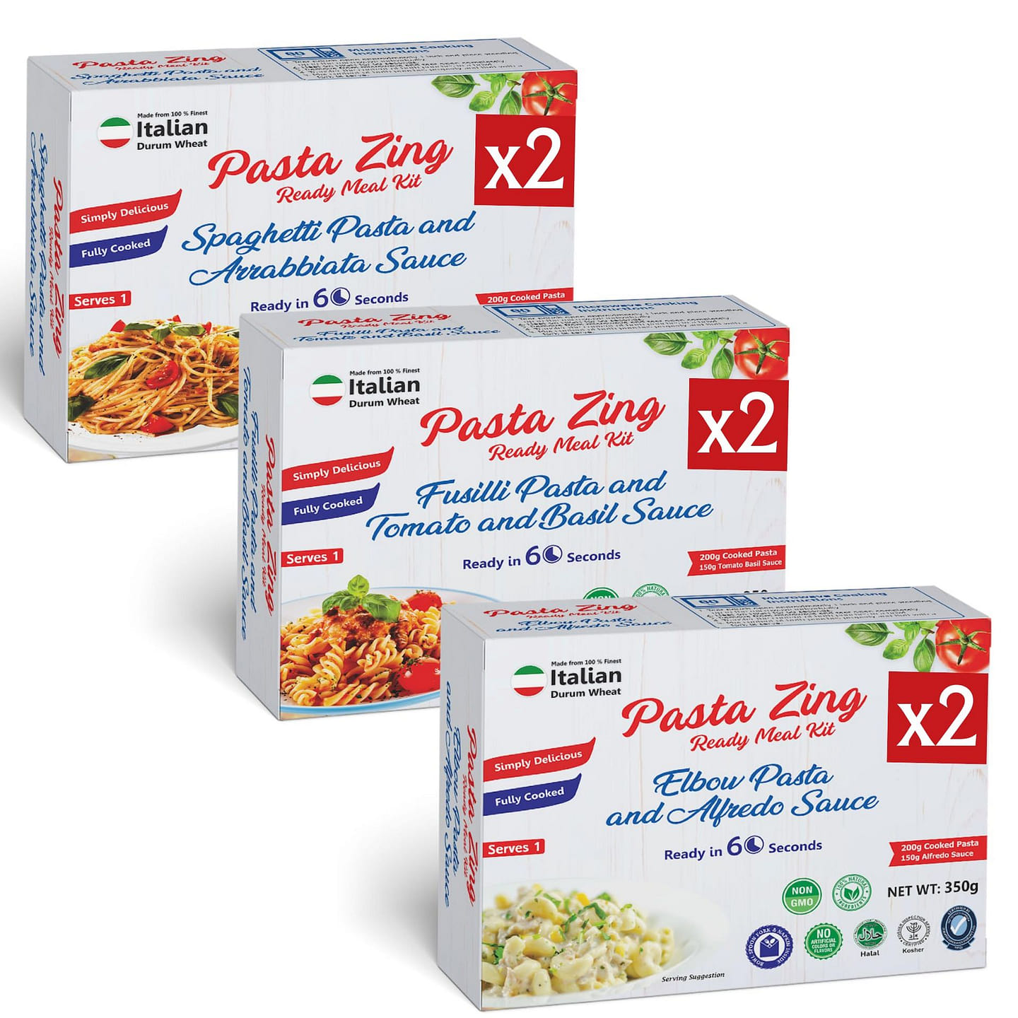 Pasta Zing Ready Meal Variety Pack(Pack of 6) 12.3 oz