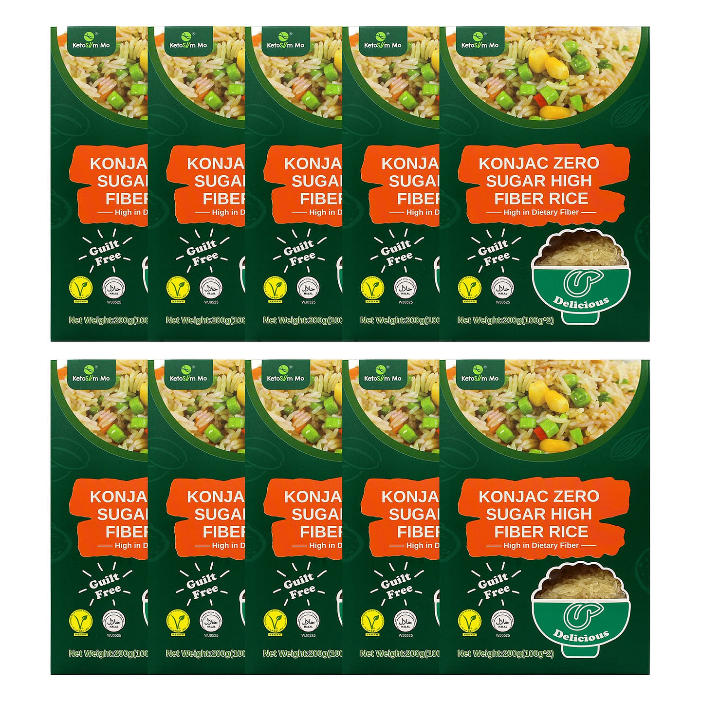 Konjac Zero Sugar High Fiber Rice 10 Pack 200 g*10 pack