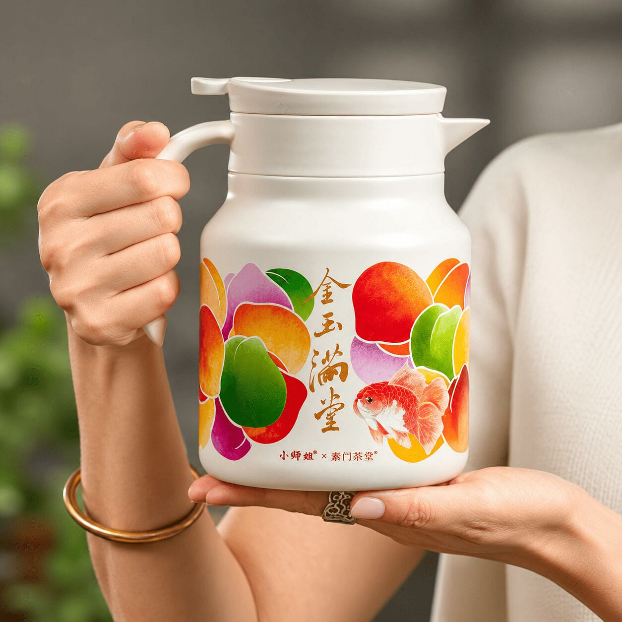 Jin Yu Man Tang Ceramic-Lined Thermos Teapot 950 ml