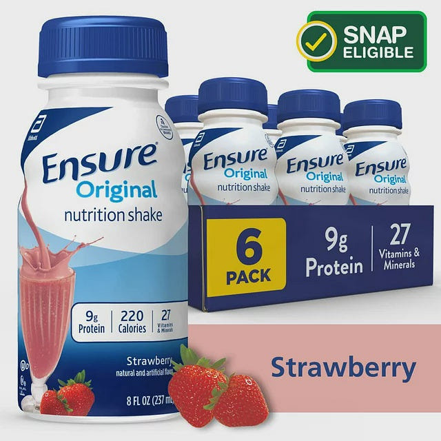 Ensure Original Nutrition Shake Strawberry 8oz 1 each