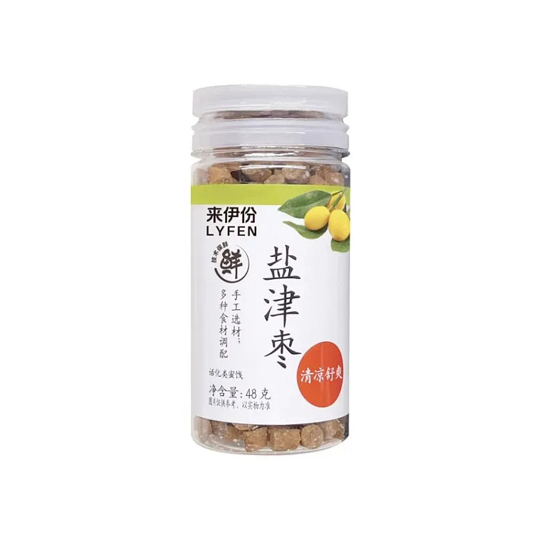 来伊份 瓶装蜜饯盐津枣48g*1瓶 48 克 (min 2)