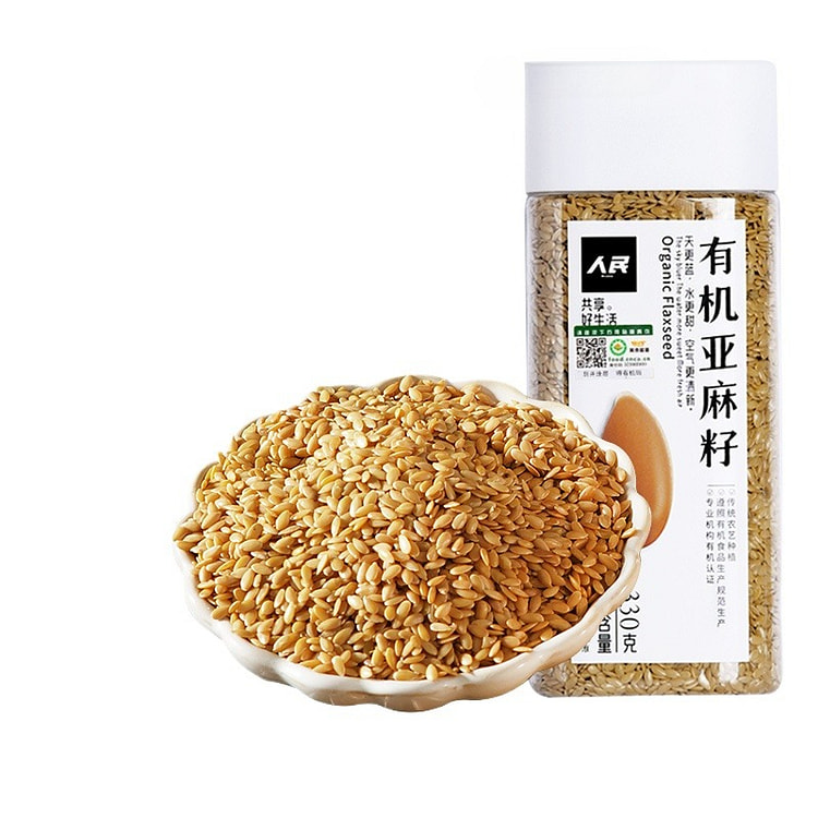 人民食品有机黄金亚麻籽生330g*1瓶