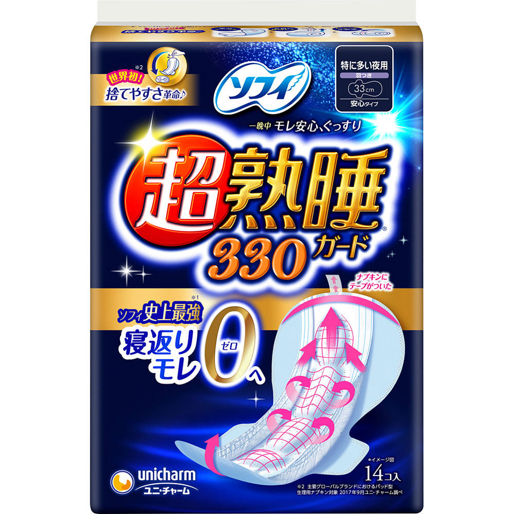 Sofy Cho Jyukusui 33cm Night-Time Winged Napkins 14 count