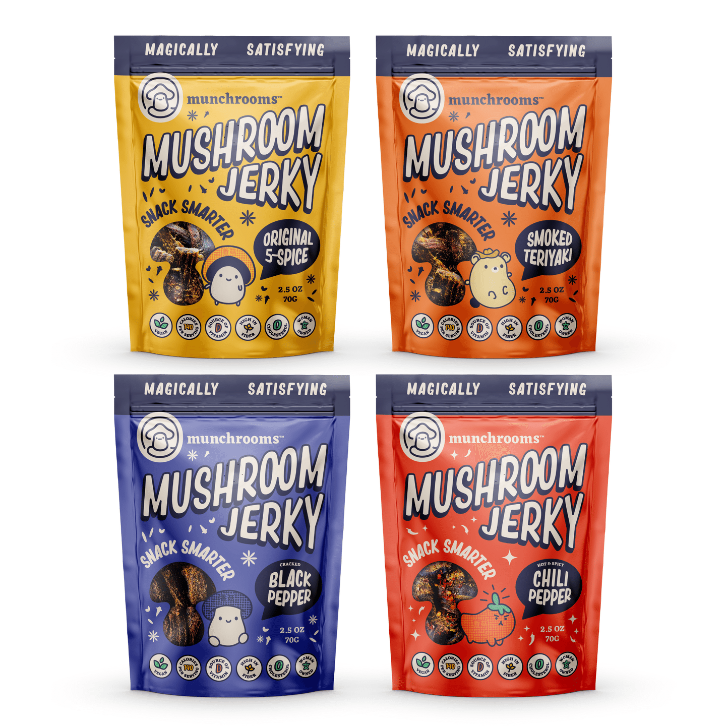 munchrooms Mushroom Jerky Tasting Kit | Healthy Snacks For Adults & Children 70 g