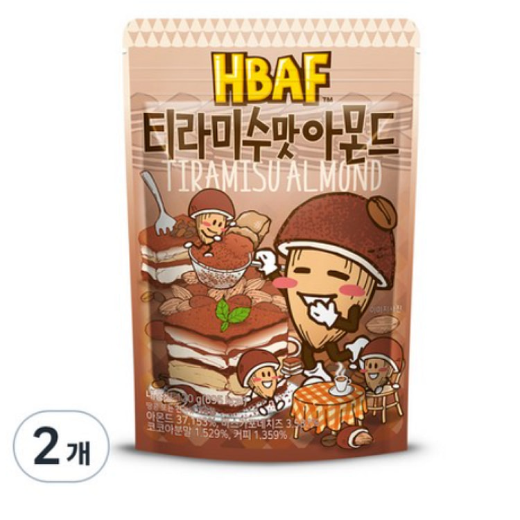 [韩国 直接配送] 芭芙提拉米苏味杏仁 120g，2个