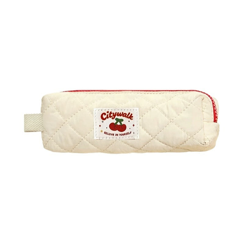 Ins Style Korean Cream Plaid Pencil Pouch 1 count