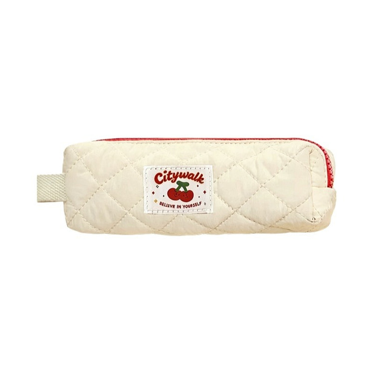 Ins Style Korean Cream Plaid Pencil Pouch 1 count