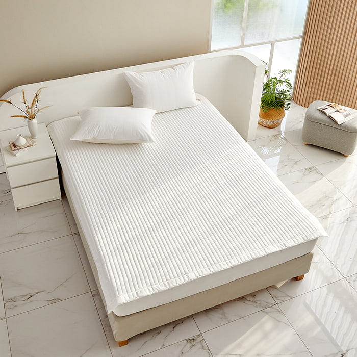 mumooroom High-Dense Pure Cotton Mattress Pad – WHITE (US Twin) 1 each