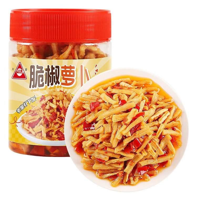 川珍 0防腐剂脆椒萝卜 香辣萝卜干即食下饭菜榨菜